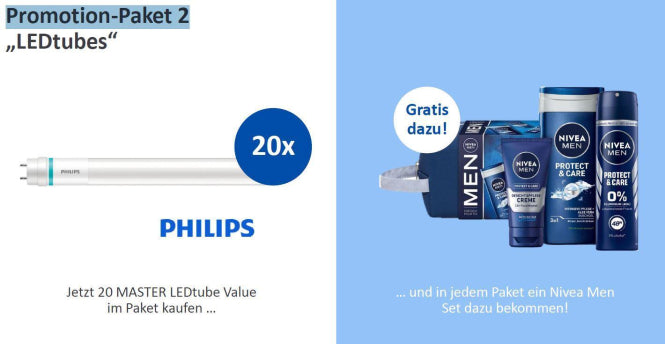 PHIL Paket 20xMAS LEDtube VLE UO 23W/840 (T8 58W) 1500mm 3700lm EEK C +Pflege Set