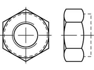Reyher Sicherungsmutter M10              DIN 985 8, galv. verzinkt, 50 Stück