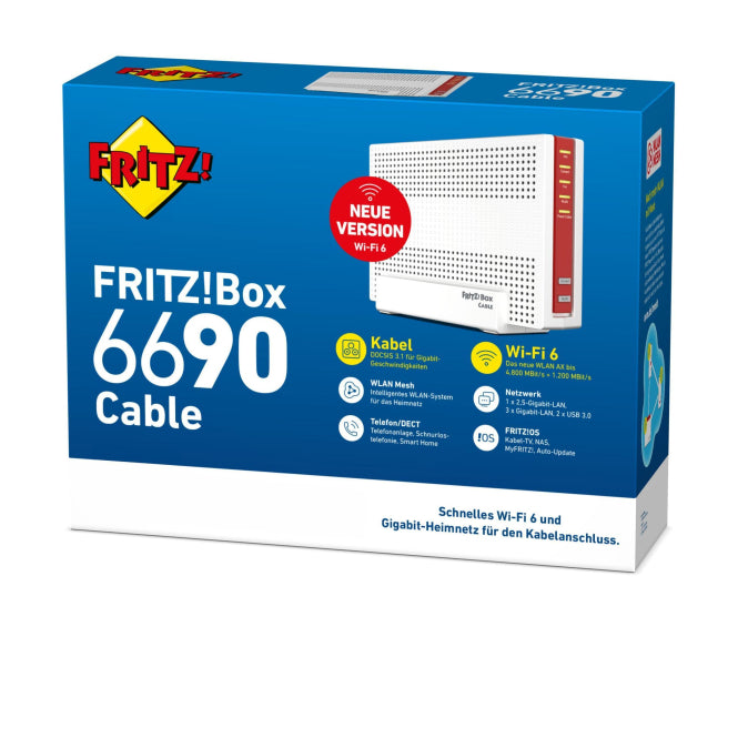 AVM FRITZ!Box 6690 Cable        20002965 Router DECT Fon Dual-WLAN-AX GBitLAN