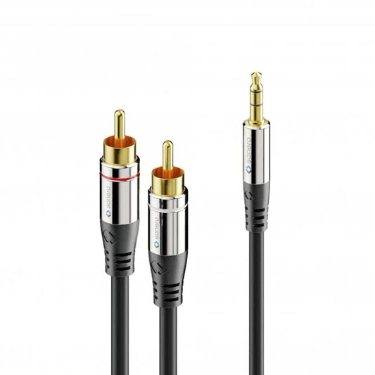 Sonero Premium Audio-Kabel   S-AC600-015 2xCinch auf 3,5mm Klinke,Alustecker,1,5m