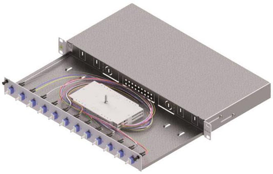 Easylan LWL-Spleißgehäuse Basic LSB1B225 1HE 12x LC-Duplex Standard OS2 ausziehb.