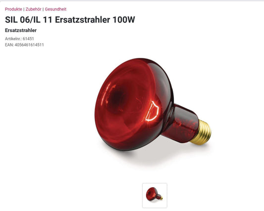 Beurer Ersatzleuchtmittel 614.51         zu SIL 06/IL 11