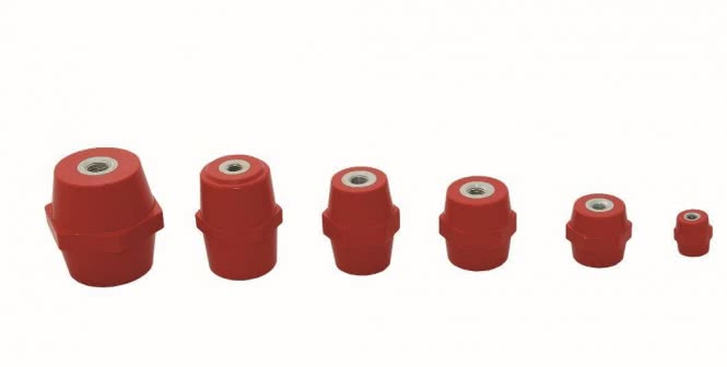 Stützisolator 60/40/M10     ER-604010rt  Sechskant-Stahl,DIN Typ 803,-40 - 130 °C