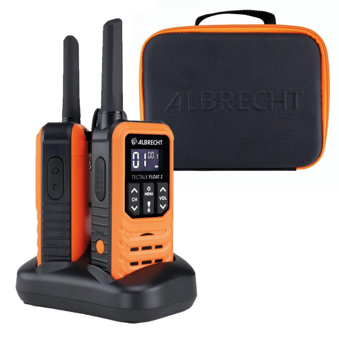 Tectalk Float Sprechfunk-Kofferset 29664 2x Funkgeräte+Ladestation Wasserdicht