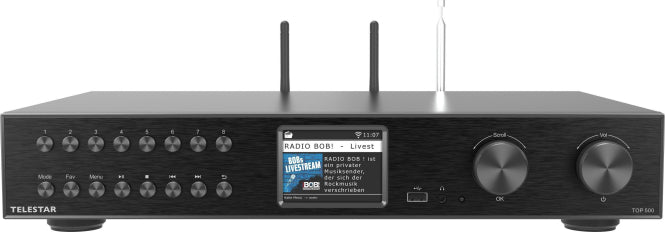 TELESTAR TOP 500 sw HiFi-Tuner           43cm,Internet/DAB+/UKW,Streaming,BT,HM