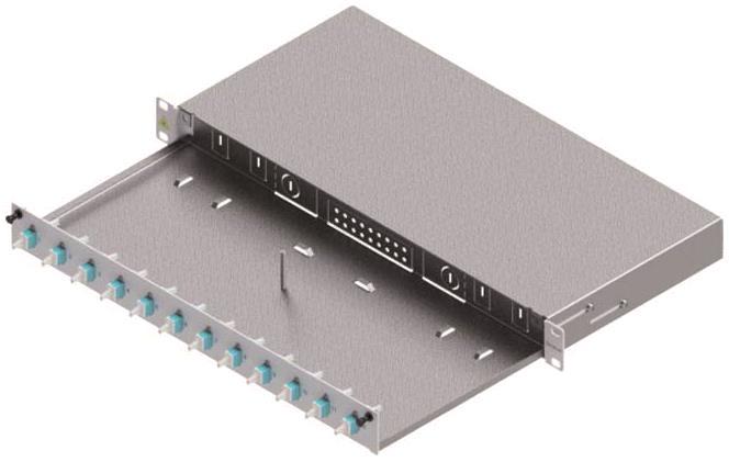 EasyLan LWL Verteilerfeld Basic LSB0B223 Grade C 1HE/12P 12xLC-Duplex OM3 RAL7035