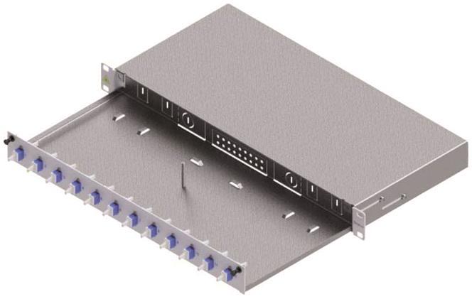 EasyLan LWL Verteilerfeld Basic LSB0B225 Grade C 1HE/12P 12xLC-Duplex OS2 RAL7035