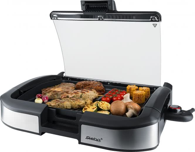Steba VG 195 BBQ Tischgrill              2200W Grillfl.40x29cm mit Glasdeckel