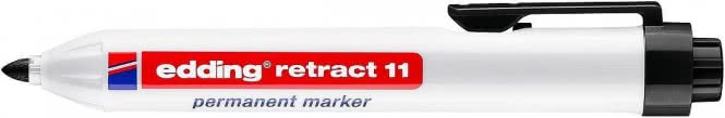 Edding e-11 Permanent Marker schwarz     retract mit Druckknopf           4-11001