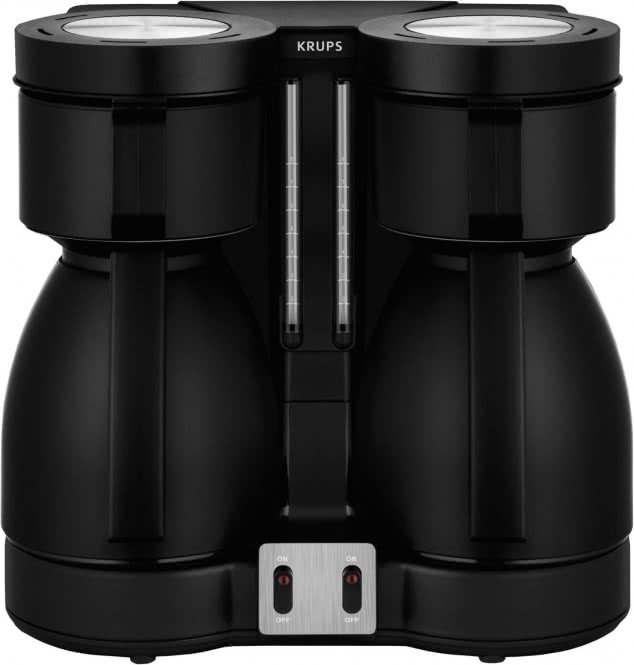 Krups KT 8501 Doppel-Kaffeeautomat       2x 8 Tassen Thermo Duothek sw