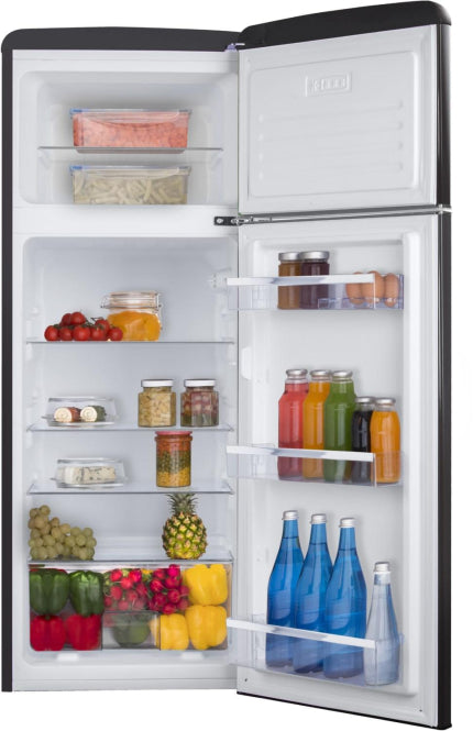 Amica KGC15637MS Doppeltürkühlschrank    162/44L E 144x55x61,5cm Retro matt-sw