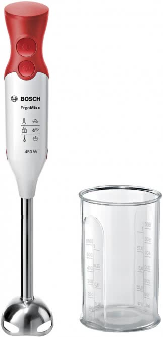 Bosch Stabmixer MSM 64110 ws/rt (EX)     450 Watt Metall-Fuß ErgoMixx