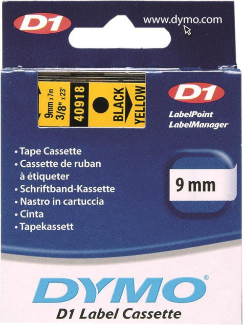 DYMO D1-Schriftband             S0720730 9mm x 7m                schwarz auf gelb