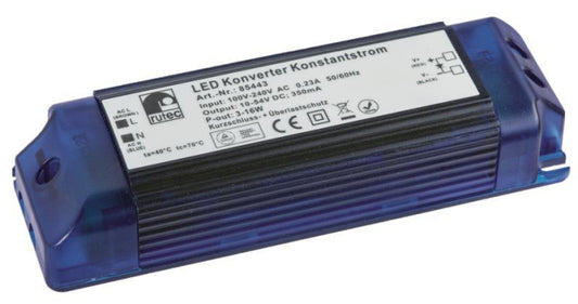 RUTEC LED Konverter 350mA 3-16W    85443 ** PFC ACTIV Blindstromkomp. 141x45x26mm