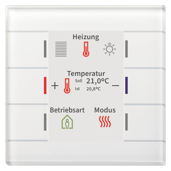MDT Glastaster II Smart mit Farbdisplay  und Temperatursensor, Weiß BE-GT2TW.02