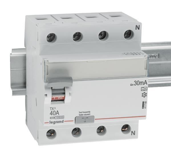 Legrand 411765 TX3 Fi-Schalter 40A       4-polig 30mA Typ A 400VAC 4TE