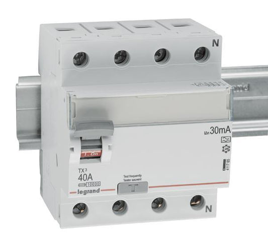 Legrand 411765 TX3 Fi-Schalter 40A       4-polig 30mA Typ A 400VAC 4TE
