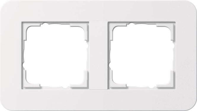 GIRA 0212410 Abdeckrahmen 2fach E3       Reinweiß/Reinweiß glänzend Soft-Touch