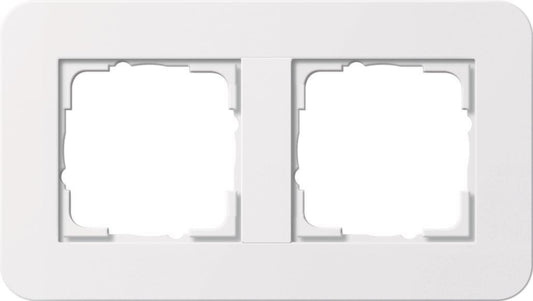GIRA 0212410 Abdeckrahmen 2fach E3       Reinweiß/Reinweiß glänzend Soft-Touch