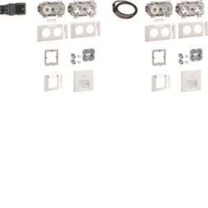 Hager 2Arbeitsplätze je 3Std+USB GAPSET2 Charger 15W 2xRJ45 Cat.6A verkehrsweiß