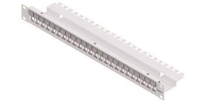 EasyLan fixLink Panel 19" 24 Port leer   RAL 7035iinkl.Beschriftungsfeld Keystone