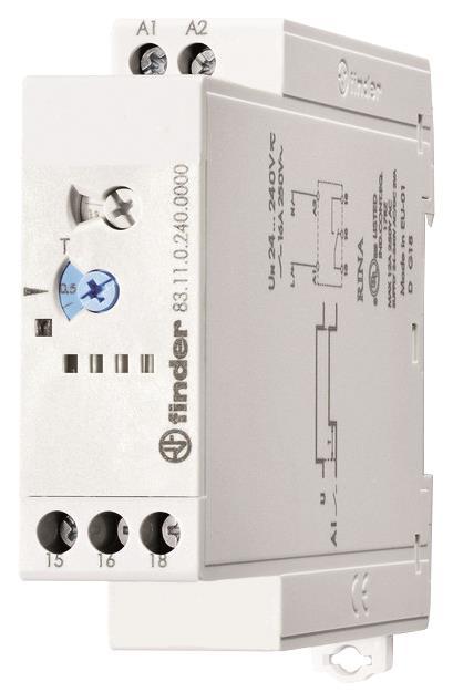 Finder Monofunktionszeitrelais           83.11.0.240.0000 1W 16A 24-240VAC/DC