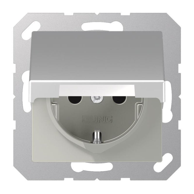 JG SCHUKO Steckd.m.Klappd.   A1520BFKLAL aluminium