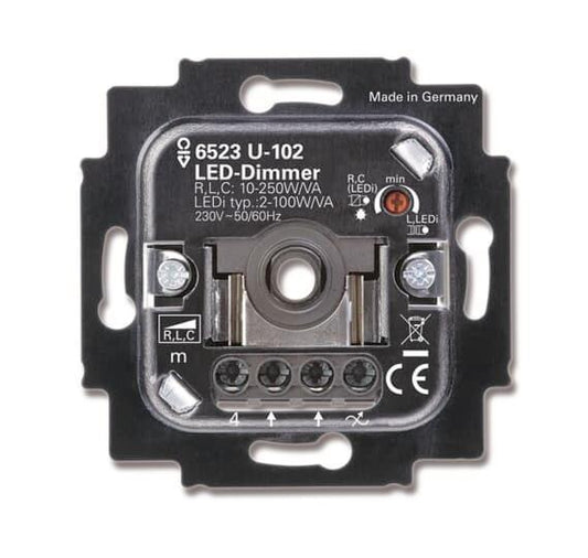 BJ Busch-Dimmer Einsatz UP    6523 U-102   LED universal Drehdimmer 2-100 Watt