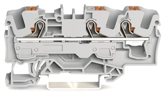 WAGO 2206-1301 3-Leiter-Durchgangsklemme ,mit Drücker,6mm²,grau