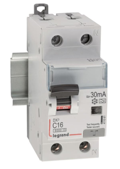 Legrand 411061 DX3 Fi/LS-Schalter C 16A  1P+N 6kA 30mA Typ A 230VAC 2TE