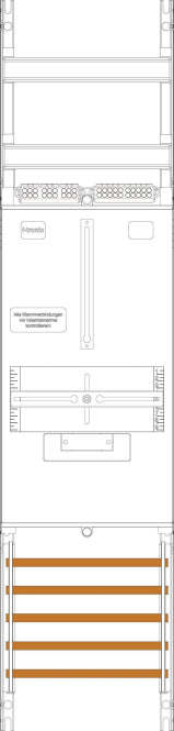 f-tronic Zählerfeld 1-feldrig        Z1B H=1050mm 1-3.HZ 7141300
