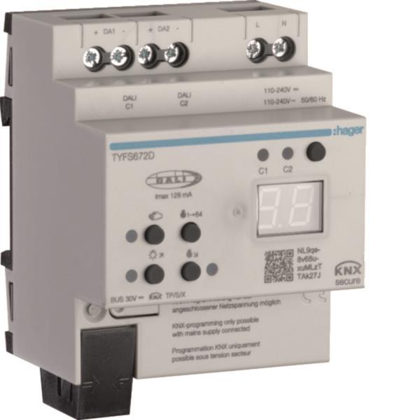 Hager KNX/DALI 2 Gateway Secure TYFS672D 2 Fach