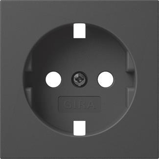GIRA 4920005 Abdeckung SCHUKO-Steckdose  System 55 Schwarz matt (lackiert)