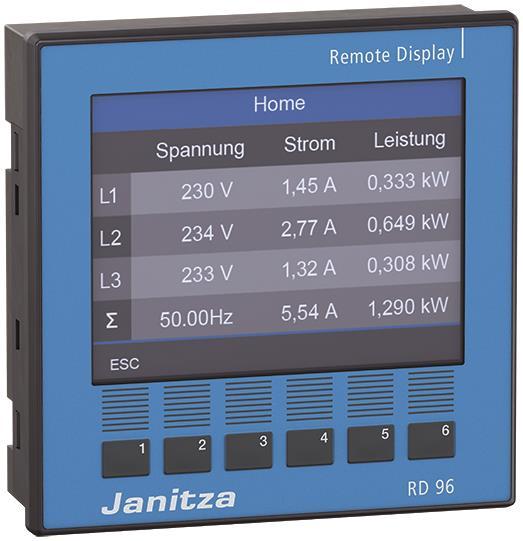 Janitza Remote Display abgesetzt   RD 96 f.UMG801 5231212