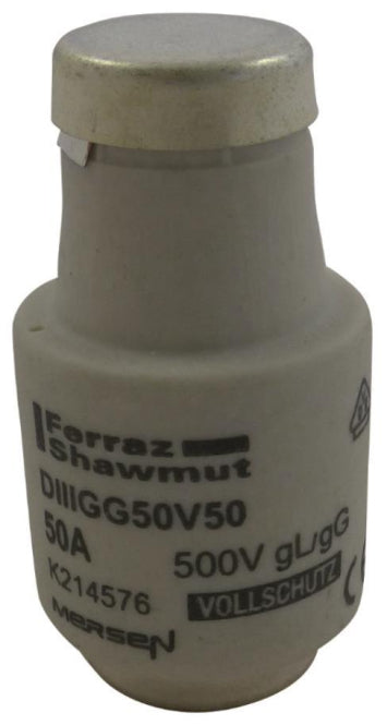 Mersen 00598.050700 DIII 50A gG weiß     D-Sicherung 500V/DIAZED