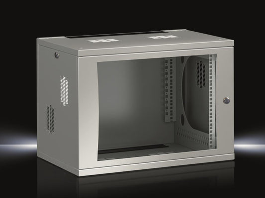 Rittal FlatBox 600x492x600mm  DK 7507110 9HE 19z Profilschiene vorne Sichttür