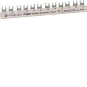 Hager Phasenschiene 12 Module    KDS463A 63A L1L2L3N-L1L2L3N-L1L2L3N QuickBusbar
