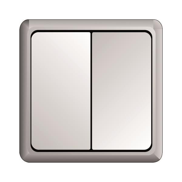 ELSO AP-Doppeltaster 42V          506254 RENOVIERUNG reinweiss