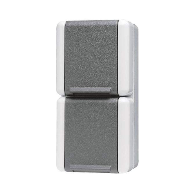 JG APWG WG 800 Schuko-Steckdose     822W 2fach senkrecht grau/anthrazit