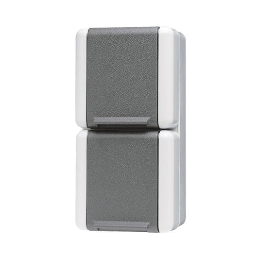 JG APWG WG 800 Schuko-Steckdose     822W 2fach senkrecht grau/anthrazit