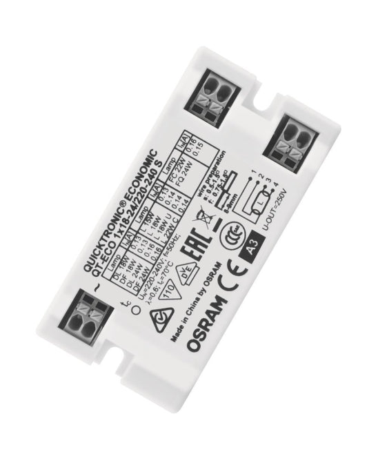 OSR Quicktronic QT-ECO 1X18-24/220-240 S    für T8 T5 TC-TEL/F/L 80x40x22mm