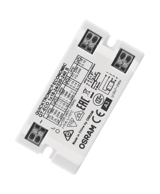 OSR Quicktronic QT-ECO 1X18-24/220-240 S    für T8 T5 TC-TEL/F/L 80x40x22mm