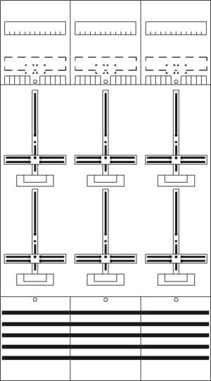 Striebel Komplettfeld 6 Zähler    DF39C6 bestückt und vorverdrahtet 1350mm  BH5