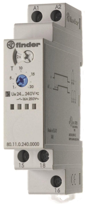 Finder Zeitrelais                        80.11.0.240.0000 1W 16A 24-240VAC/DC