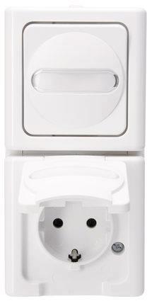 KOPP APWG Blue Electric      1308.0200.0 Kombination Schuko & Wechsel weiß senkr.