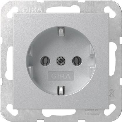 GIRA 418826 SCHUKO-Steckdose System 55   Farbe Alu