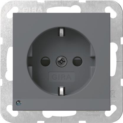 GIRA 417028 SCHUKO-Steckdose LED-Leu.+   Shutter System 55 Anthrazit