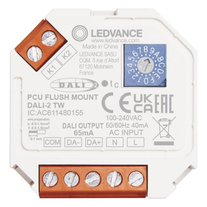 LEDV DALI PCU Steuergerät für 25 EVGs        Unterputzdoseneinbau