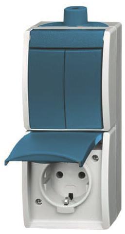 BJ APWG ocean Kombin. 2601/5/20EW-53-503   Schuko und Serien senkrecht grau/ bla