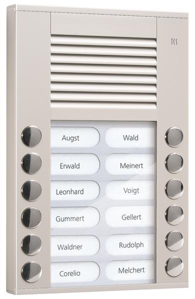 TCS Audio Außenstation PES   PES12-EN/04 12 Tasten 2-reihig AP silber